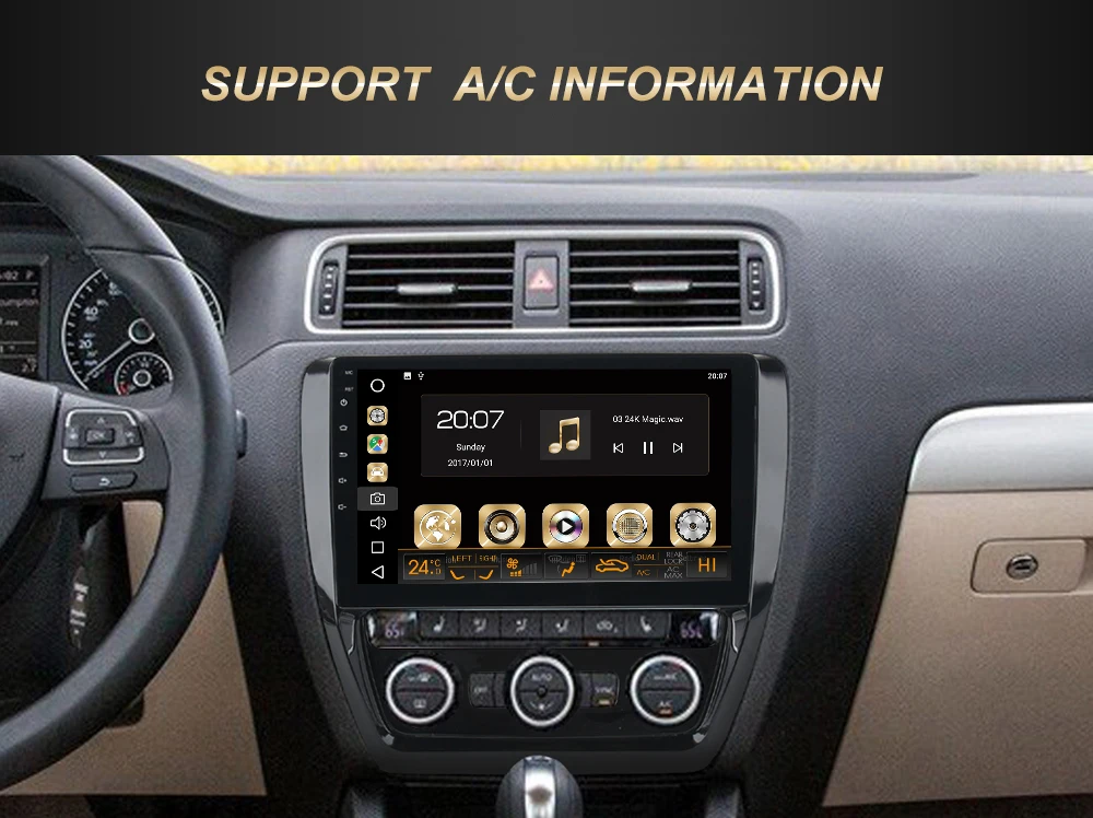 Discount 10.2" Android 8.0 Car GPS Radio Player for VW Jetta 2011-2015 with Octa Core 4GB+32GB Auto Stereo Navi Multimedia NO CD PLAYER 8