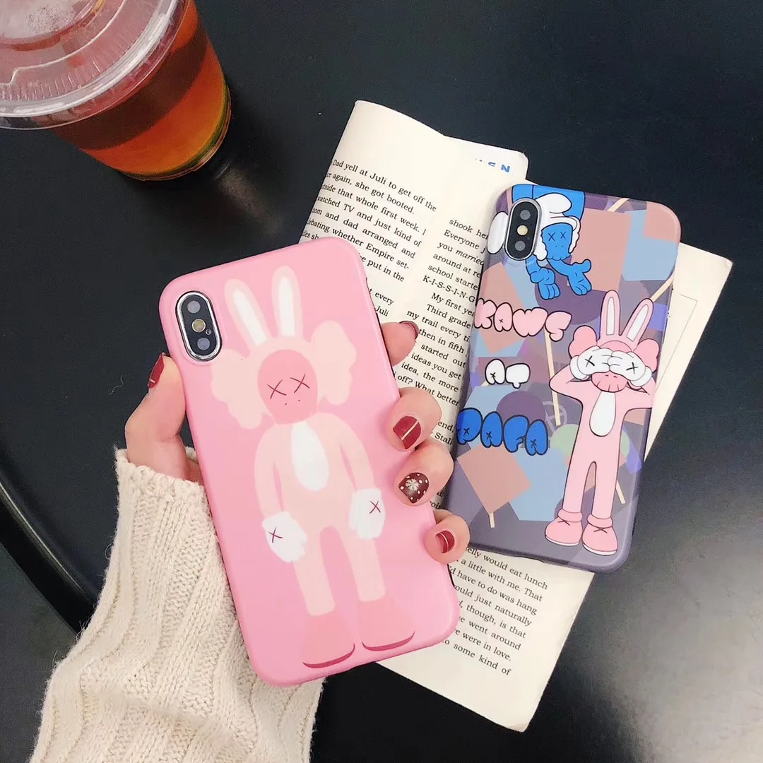 

Cute Cartoon street Fashion Brand KAWS XX Phone Case For iPhone 6 6s 7 8 Plus X Xs MAX Xr Scrub soft imd Cover Fundas