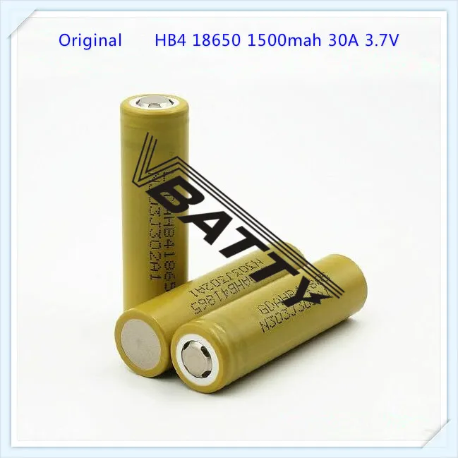 Подлинный для LG HB4 18650 1500mah 30A Li-Ion high drain 3,7 v 1500mah HB4 18650 аккумулятор с плоским верхом(1 шт./лот