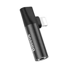Baseus для зарядки+ Музыка 2 в 1 для Lightning до 3,5 мм Jack адаптер аудио кабель для iPhone X XS Max XR аудио сплиттер
