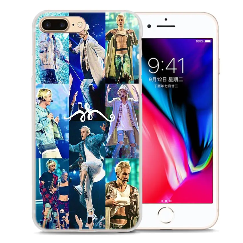 JUSTIN BIEBER Pattern Transparent Hard Phone Cases for Apple iPhone X XS XR XS MAX 6 6s 6Plus 7 8 Plus SE 5S