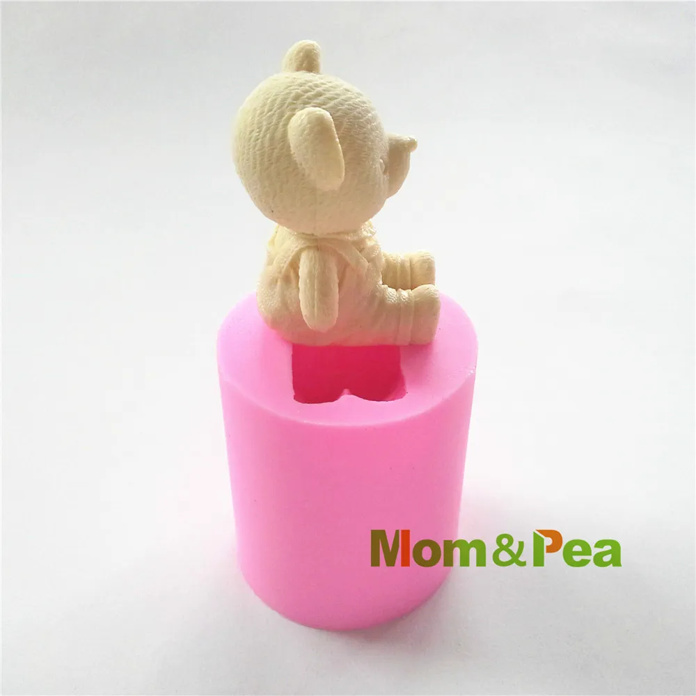 Mom& Pea 0494,, силиконовая форма для мыла в форме медведя для мальчиков, украшение торта, помадка, 3D форма для торта, силиконовая форма для пищевых продуктов