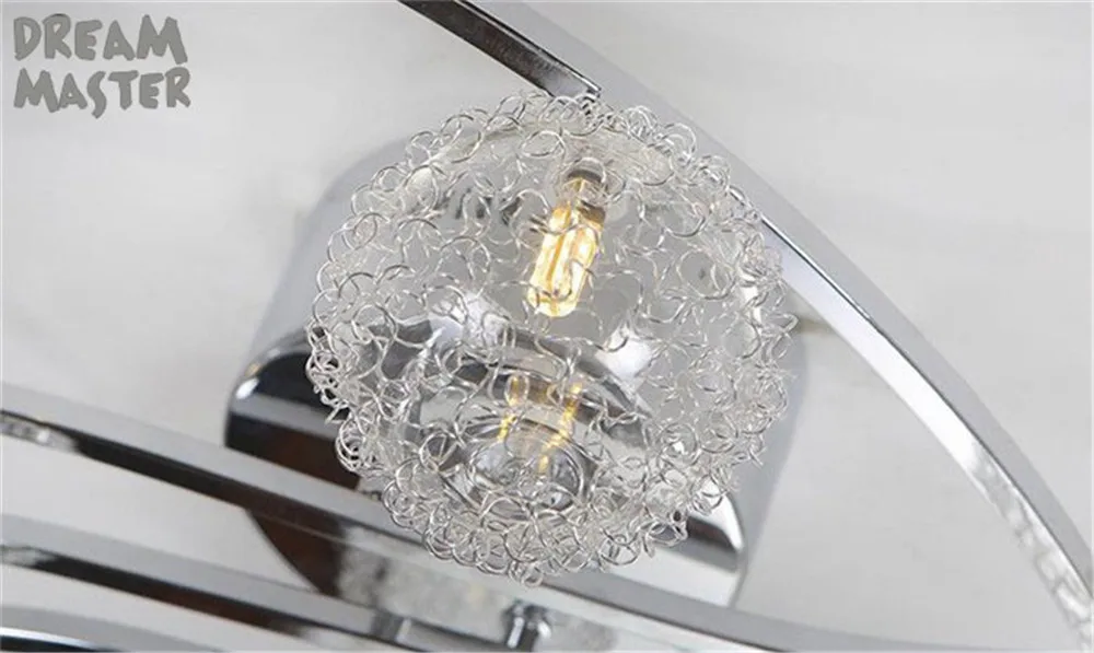 Светодиодный Современный с алюминиевой проволокой люстры лампы для гостиной, AC110-240V прозрачное стекло абажуры