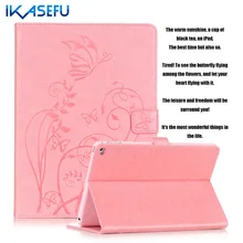 IKASEFU PU Leather Case for Apple ipad 6 / Air 2 9.7 inch Fundas Coques Filp Stand Cover for Apple Ipad air II 2 Wallet ipad6