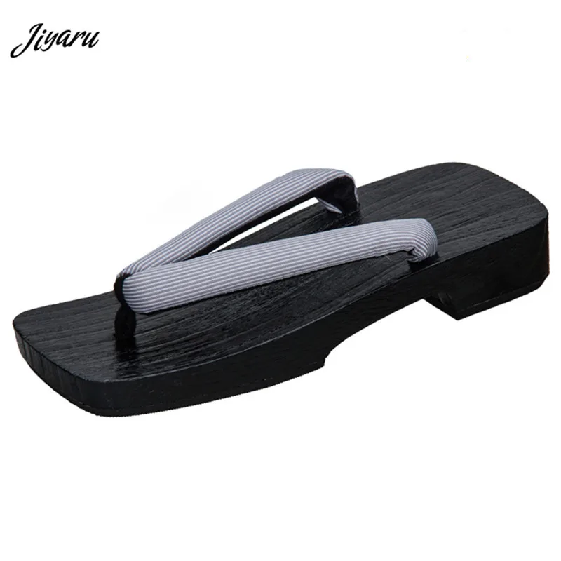 

New Japanese Geta Clogs Traditional Wooden Shoes Man Anime Cosplay Costumes Flip Flops Male Slippers Sandals Home Beach Wear