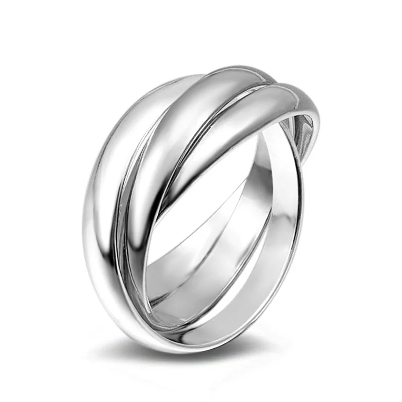 

low price Purple white gold 3 Circle Droplets Stackable Swirling Symmetry, Ring for Woman Man Wedding Engagement Jewelry