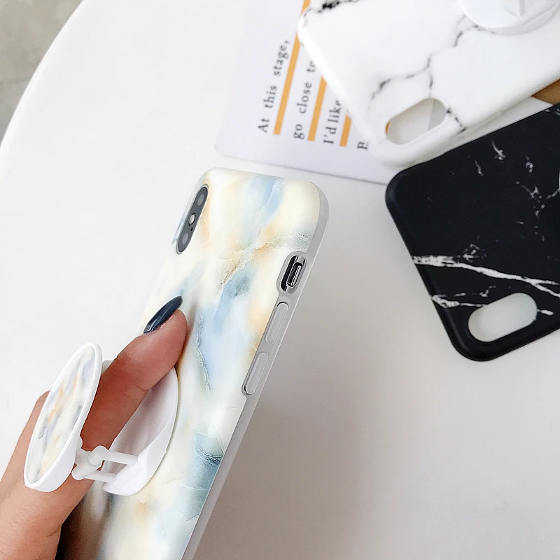 Роскошный Матовый мраморный Мягкий силиконовый чехол для телефона iPhone 6s 7 8 Plus SE X