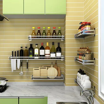 304 stainless steel punch free 15 110cm kitchen rack wall