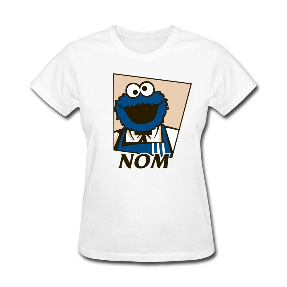 kfc and cookie monster NOM Women t shirt short sleeve summer cotton new