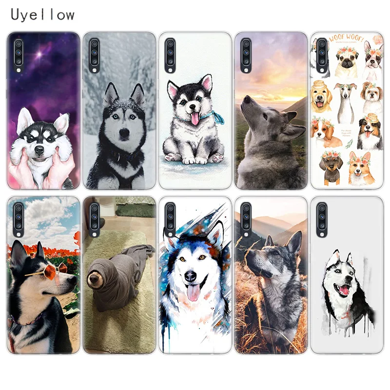 

Uyellow Cute Husky Dog Case For Samsung A10 A20 A30 A40 A50 A60 A70 A80 A90 A20E Cover For Galaxy M10 M20 M30 M40 Soft Coque