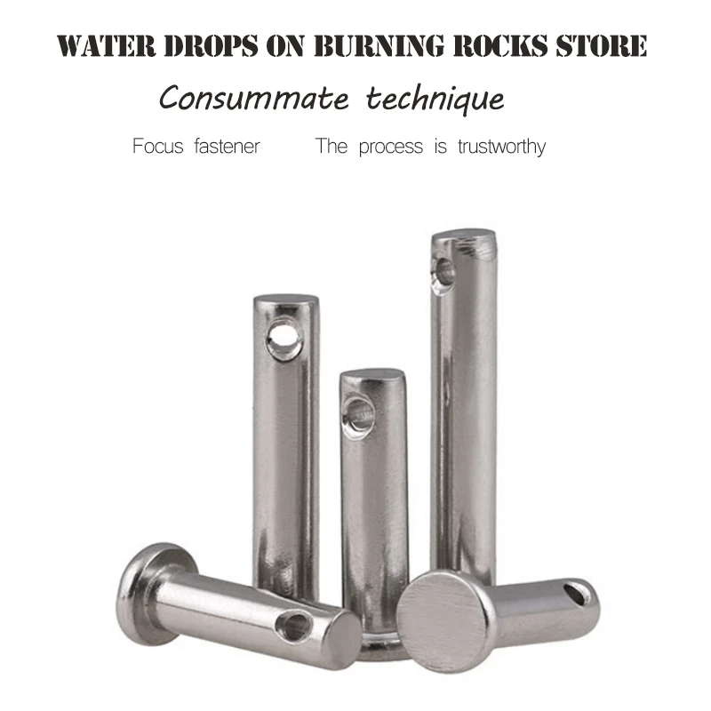 

Free shipping M10*25/30/35/40/50/60/80/100 stainless steel clevis Pin with head Flat head cylindrical pin with hole 2018 hot