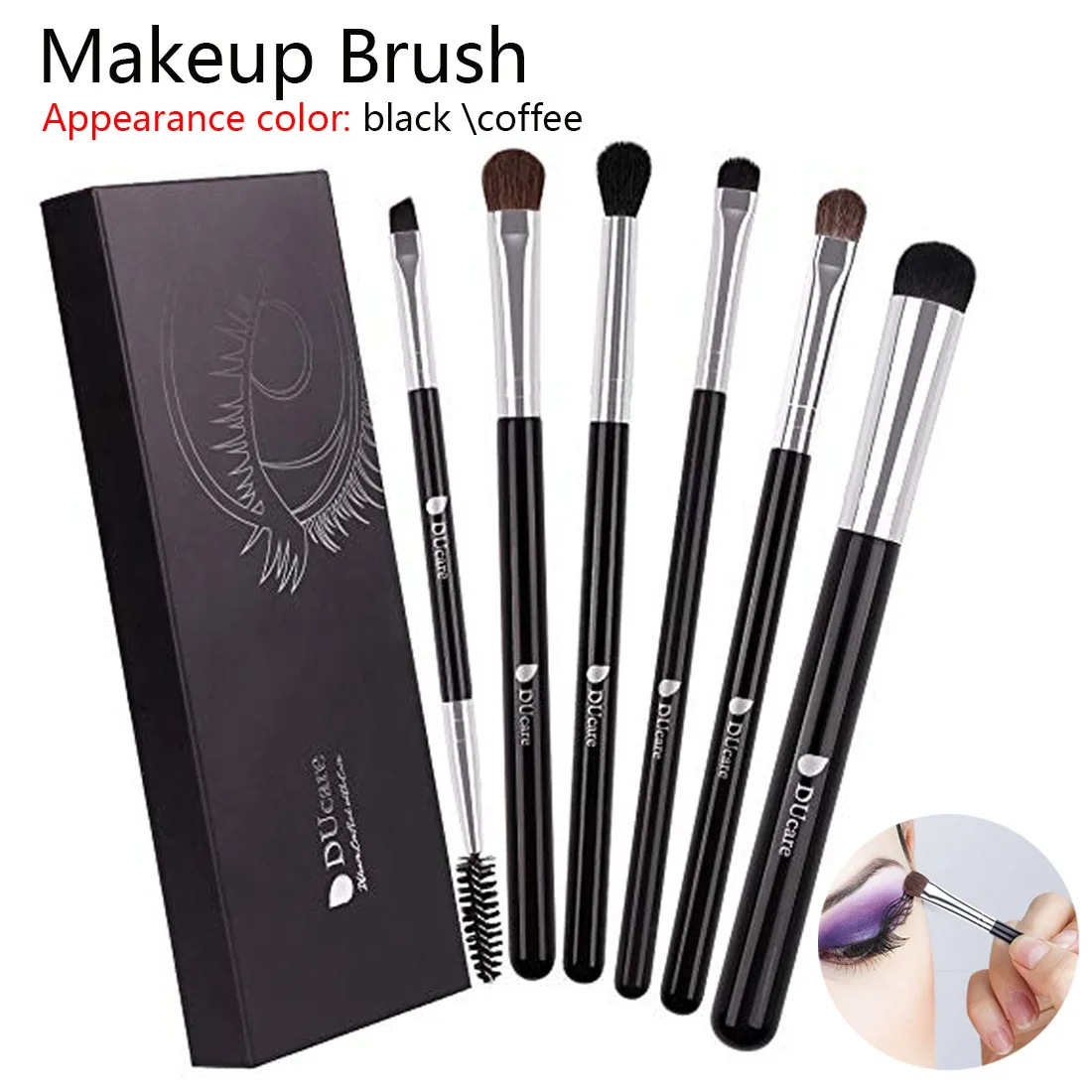 

6pcs Eye Shadow Makeup Brushes Kit Soft Cosmetic Eyeshadow Eyeliner Eyebrow Cosmetic Make up Brush Set