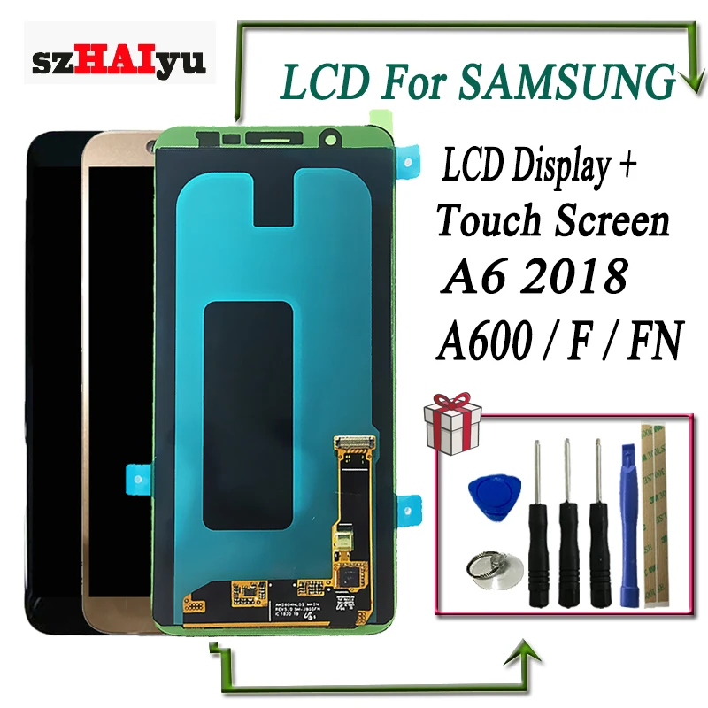 

szHAIyu 5.6 inch A6 Amoled LCD For Samsung Galaxy A6 2018 A600 A600F A600FN LCD Display Touch Screen OLED Digitizer With Tools