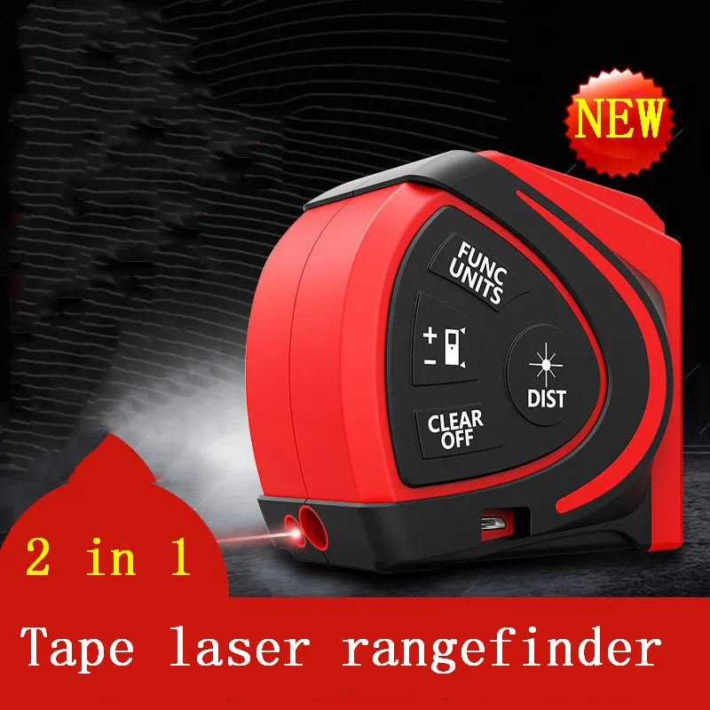 

New Laser Tape Measure 2-in-1 Digital Laser Measure Laser Rangefinder with LCD Digital Display Magnetic Hook