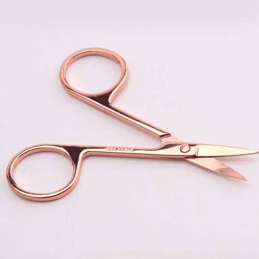 

1 Pc Stainless Steel Eyebrow Scissor Rose Gold Facial Hair Remover Sharp Head Beauty Makeup Tool Accessories