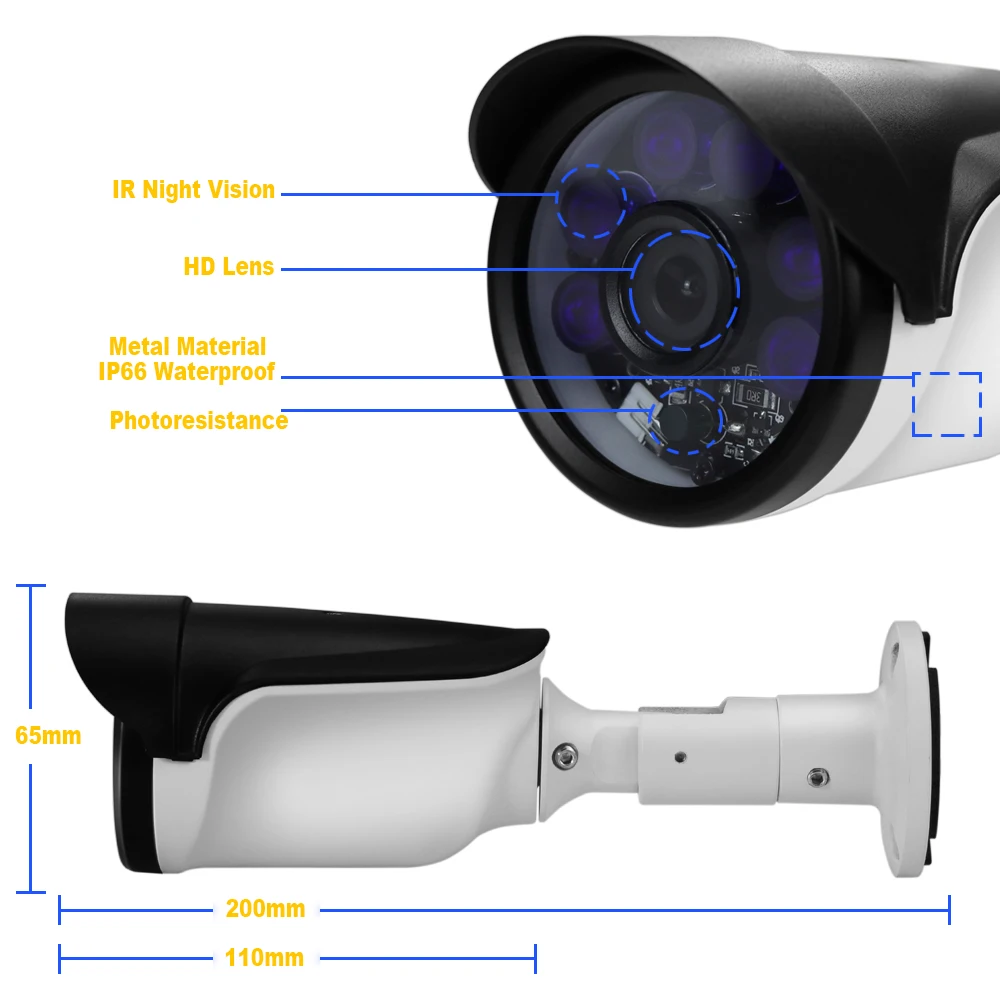 BFMore SONY IMX323 звук для камеры 1080 P Водонепроницаемая камера безопасности ИК ночного