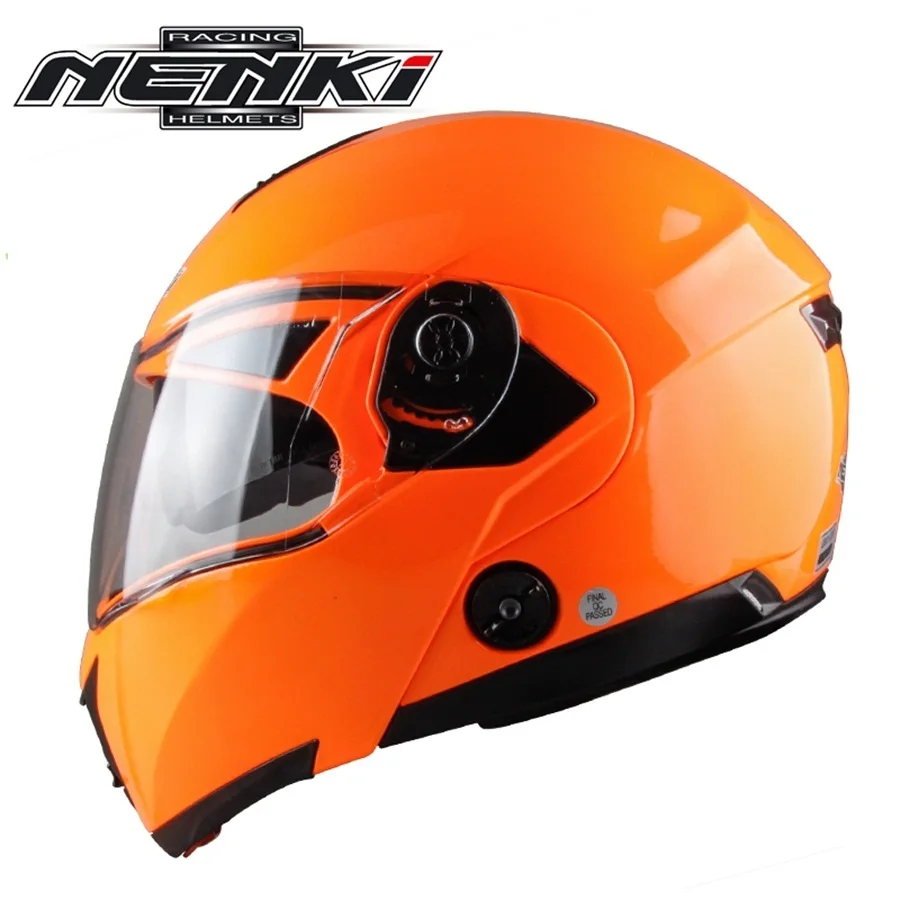 1 шт NENKI DOT полный шлем для лица Capacete Casco шлем для гонок по бездорожью мото шлемы с двойными линзами мотоциклетные шлемы - Цвет: orange