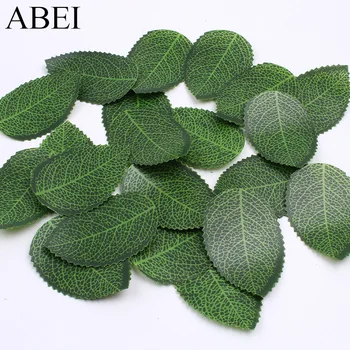 

100pcs/lot Lifelike Leaf Artificial Green Leaves For Wedding Christmas Party Home Decoration DIY Accessory Fake Silk Leaf