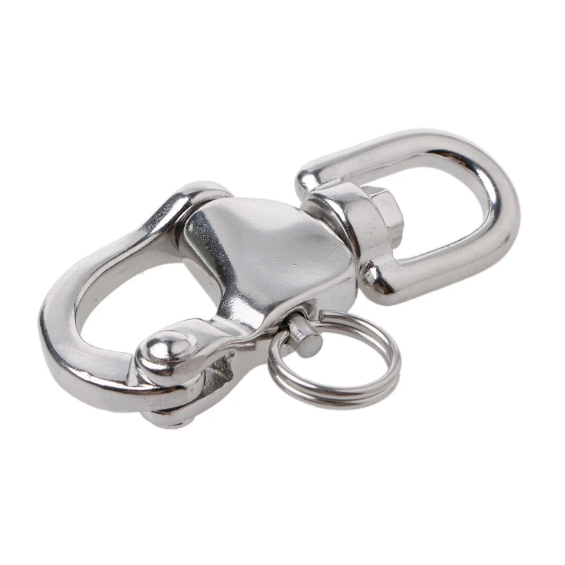 

Free shipping High Quality 1 Pc Stainless Steel Heavy Duty Snap Shackle D Ring Swivel Bail Marine Boat Yacht Sailing