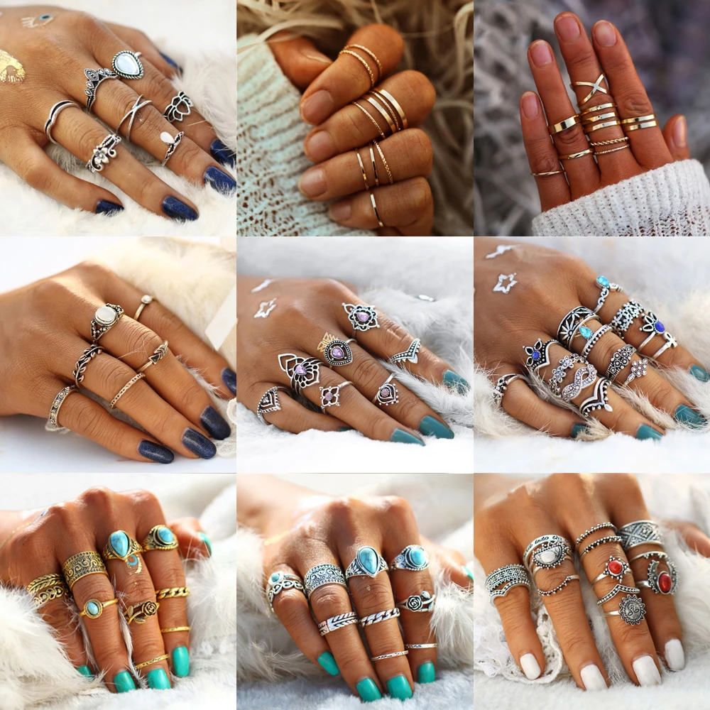 17MILE-Bohemian-Crystal-Flower-Knuckle-Rings-Set-For-Women-Vintage-Geometric-Ring-Handmade-Female-Fashion-Jewelry
