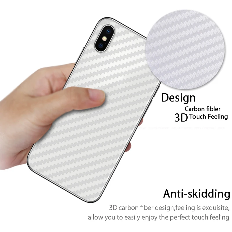 5Pcslot For iPhone XS MAX 6s Plus Carbon Fiber Protector Back Film 3D For iPhone 7 Plus 8 X XR 5s Anti-fingerprint Back Sticker (3)