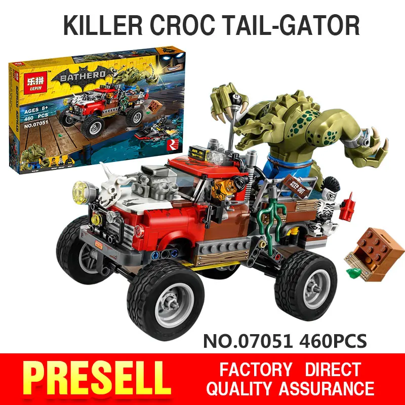 

New 460Pcs Lepin 07051 Genuine Batman Movie Series The Killer Crocodile Tail-Gator 70907 Building Blocks Bricks Educational Toys