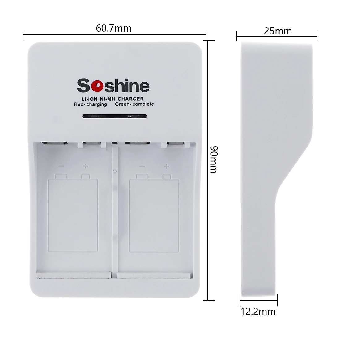 Soshine V1 9 V-зарядное устройство для литий-ионного, Батарея Зарядное устройство 9V Батарея Зарядное устройство с 2 слота Вход AC 90-260V 50/60 Гц EU/US разъем