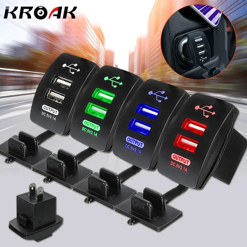 Универсальное автомобильное зарядное устройство с двумя USB портами 12 24 В 3 1 А