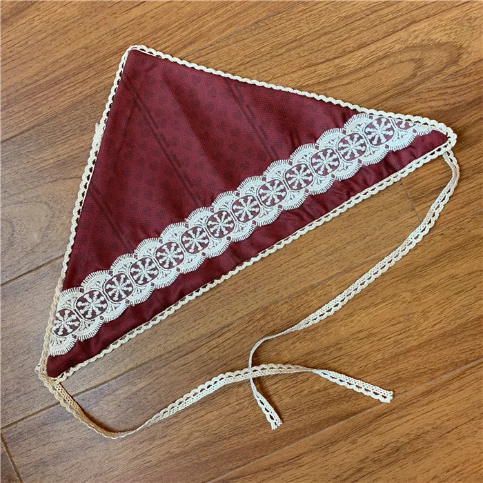 Burgundy Head Scarve Клубника~ сладкий печатных Повседневное платье лолиты и платок на голову - Цвет: Burgundy Head Scarve