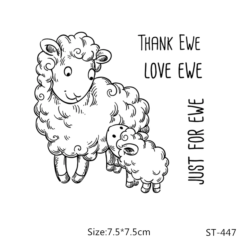 

AZSG Affectionate Ewes Lovely Lamb Clear Stamps/Seals For DIY Scrapbooking/Card Making/Album Decorative Silicone Stamp Crafts