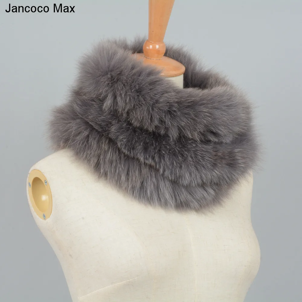 Jancoco Max, новинка, настоящий Лисий мех, шарфы, зимние, толстые, теплые, высокое качество, шаль, натуральный мех, глушитель, S7120