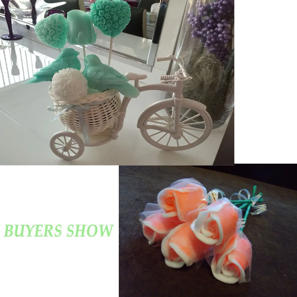 Stereo Rose silicone Mold handmade soap Molds 3d flower making tool