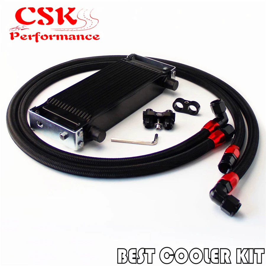 

AN10 16 Row Oil Cooler Kit Fits For BMW E36/E46 M3 135/E90 335/640/740 X1/Z4 Black