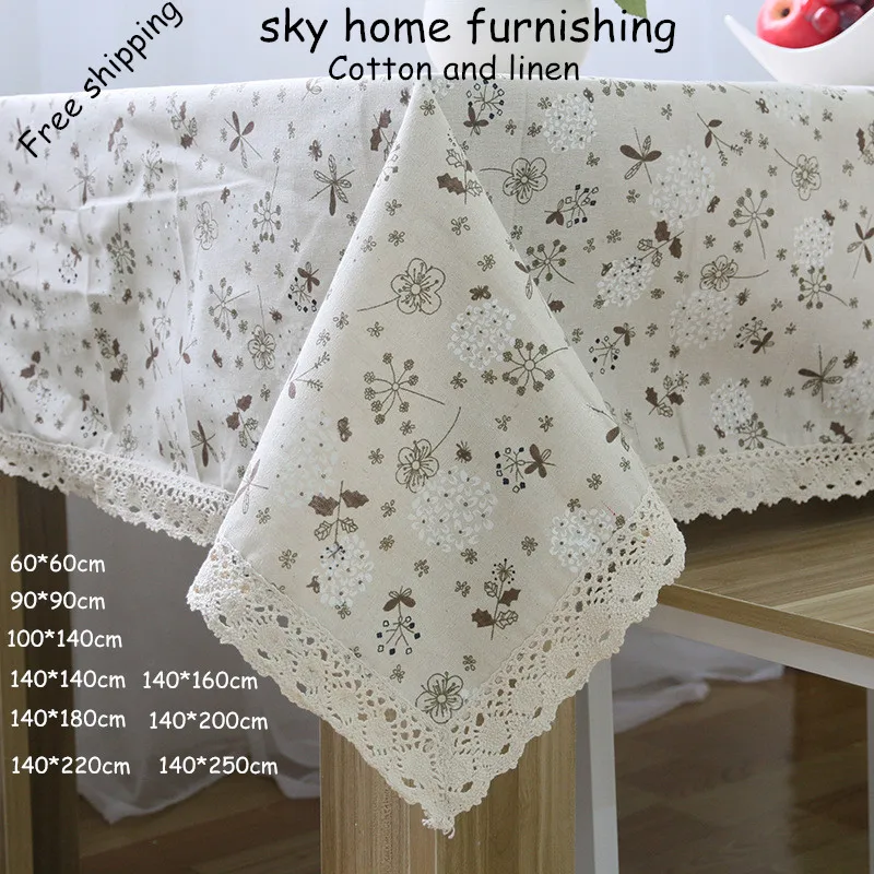 New Cotton and linen table cloth lace rectangular tablecloths with home