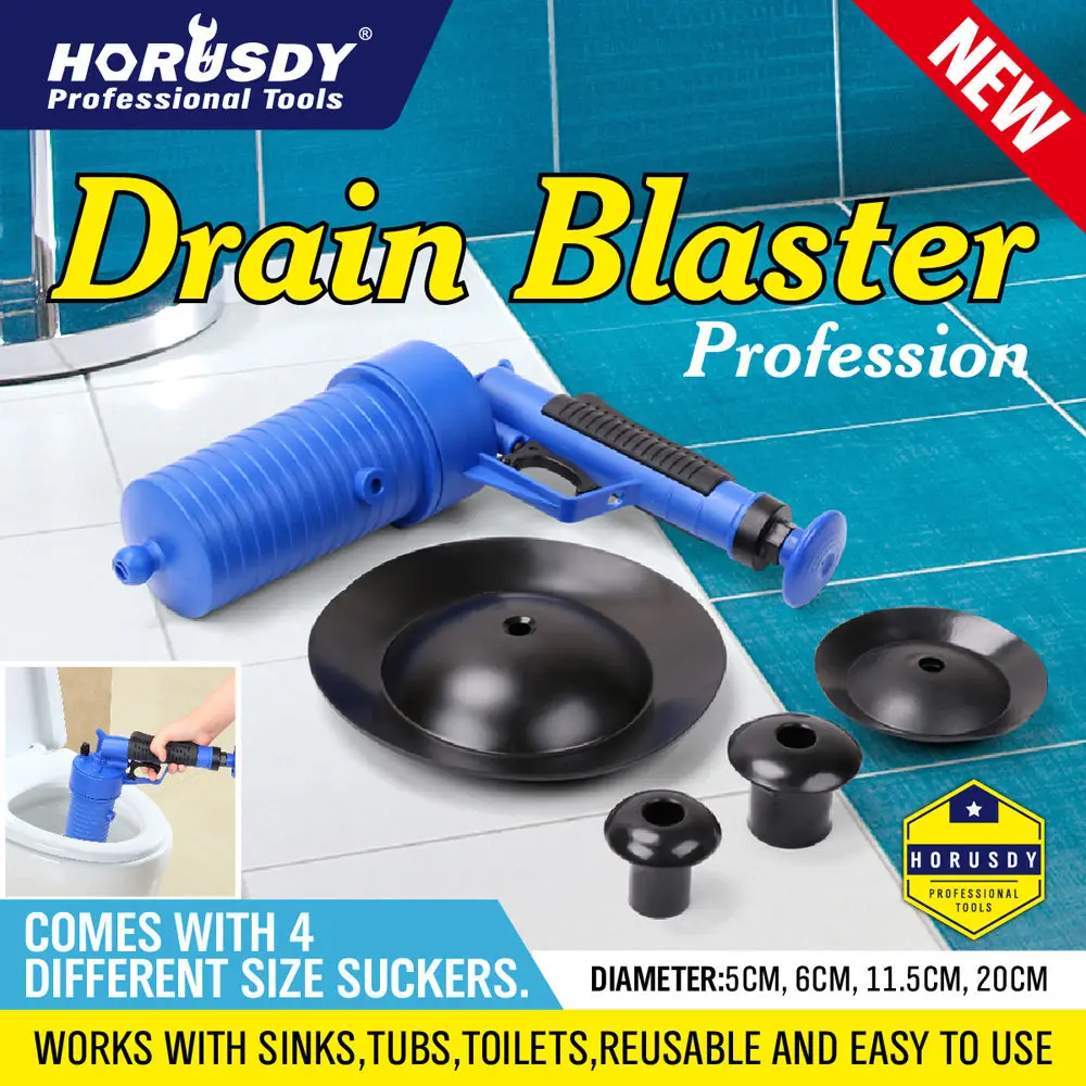 HORUSDY Air Power Drain Blaster Gun насос высокого давления ручной Плунжер для раковины удаления