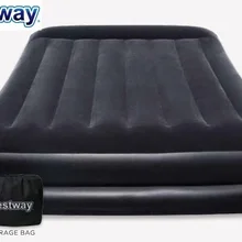 67401 Bestway 191x97x46 см aerolux двухъярусная надувная кровать со встроенным зарядным устройством и подушкой удобная прочная 75x38x1" Внутренняя Флокированная надувная кровать