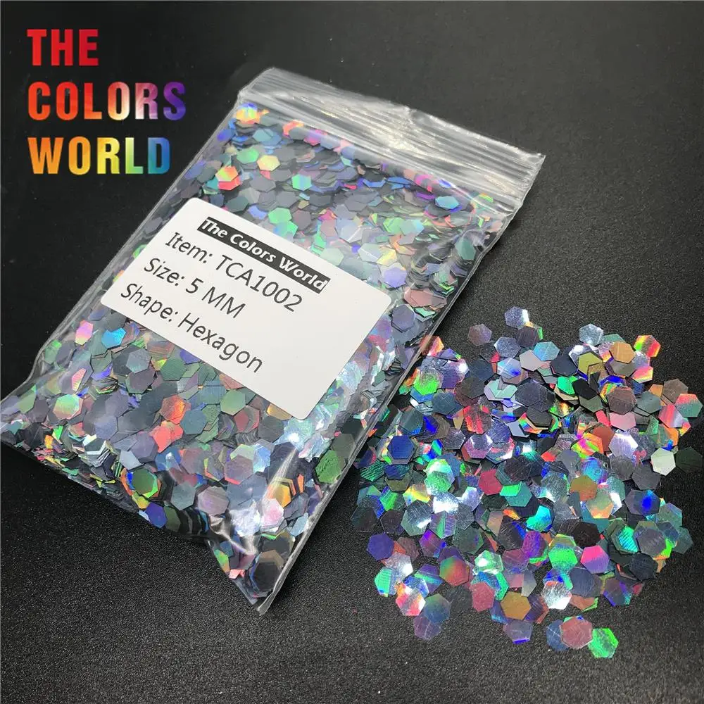 TCA1002 Holographic Laser Light Black Color Hexagon Shape Nail Glitter Decorations Gel Makeup Facepaint DIY Accessorie | Красота и