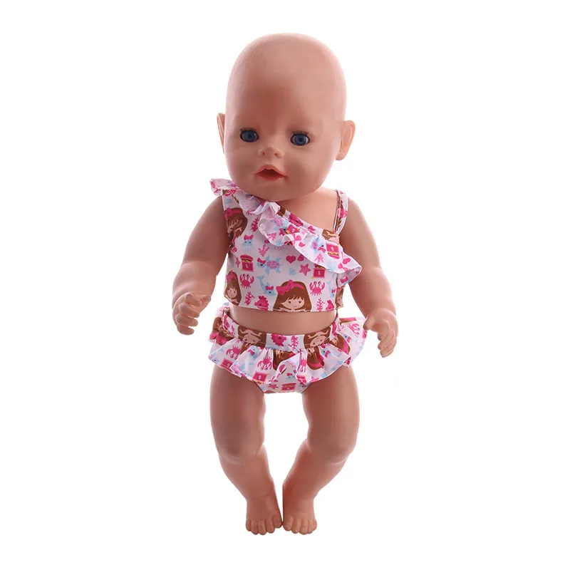Новинка! Аксессуары для кукольной одежды, 4 модели, милый купальник, подходит для 18 дюймов, американская кукла и 43 см, кукла для новорожденных, поколение, день рождения и рождественские подарки