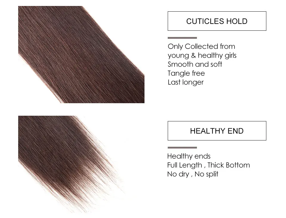 Hair Villa Pre-Colored Brazilian Straight Hair 23 Bundles Human Hair Weave With 44 Swiss Lace Closure #4 Medium Brown  (27)