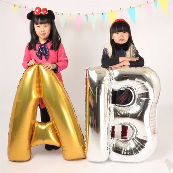 

Free Shipping 40"inch letter balloons jumbo mylar baloes gold silver letters large number ballons wedding birthday decoration