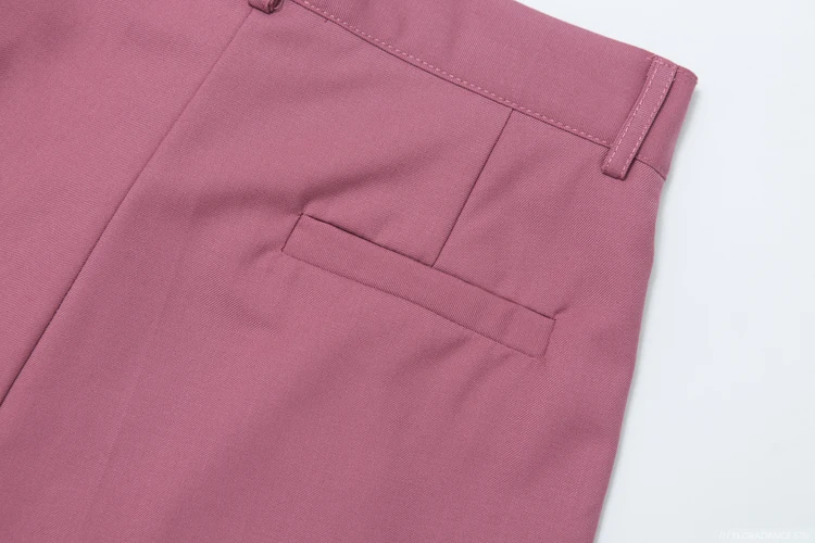 Высокое качество женские широкие брюки розовые Модные свободные повседневные Прямые брюки женские брюки с высокой талией черные