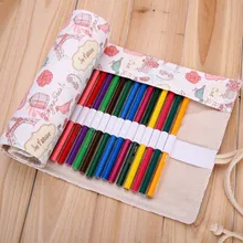 Paris School Pencil Case Canvas Penalty 36/48/72 Holes Roll Pencilcase Large Pen Pencil Bag Estuche Escolar Stationery Supplies canvas pencil case 36 48 72 holes roll school pencil bag material escolar school supplies estuche escolar secret garden pen case