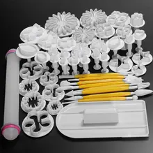 Neue 46 Teile/satz Fondant-Kuchen Sugarcraft Spulenkern Scherblock-werkzeuge Mold-plätzchen volle satz mold 03032