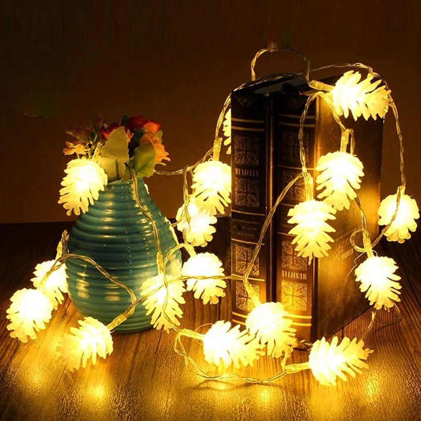 10 светодио дный s 20 светодио дный s 30 светодио дный s светодио дный 40 LED s Pinecone светодио дный светодиодные гирлянды Рамадан Рождественский