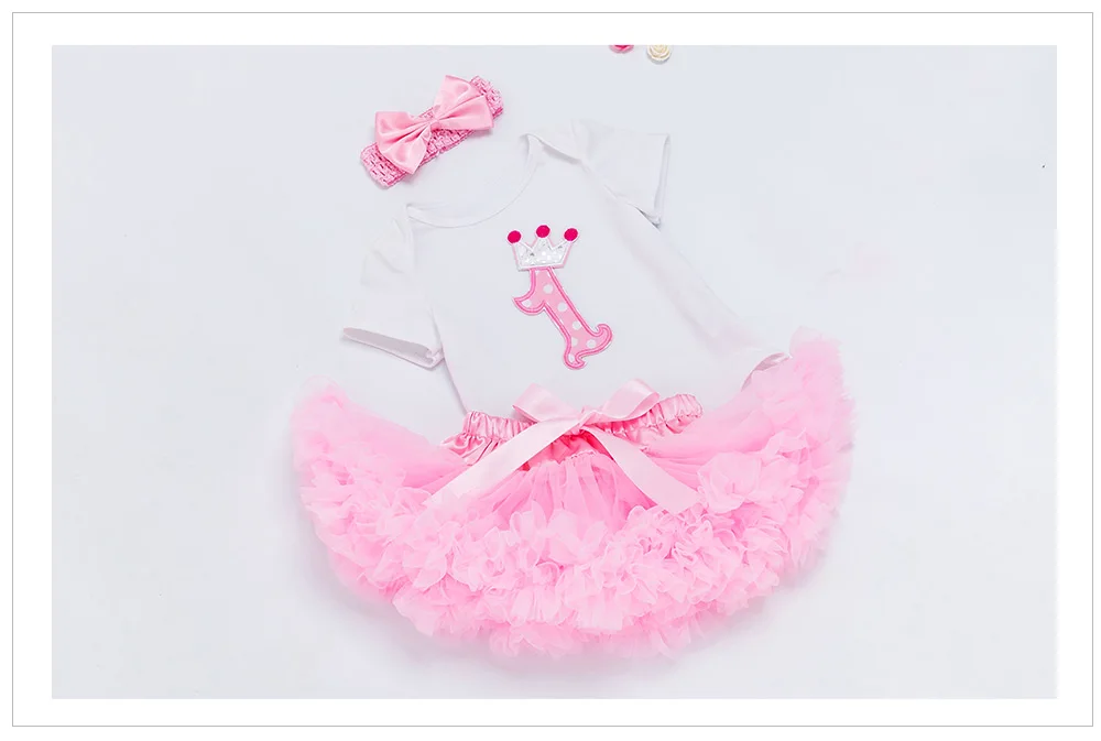 3pcs Tutu Skirt Clothing Sets Baby Girls Romper Pettiskirt Tulle Skirts Clothes Infant Jumpsuit Princess Birthday Party Costumes baby dress and set