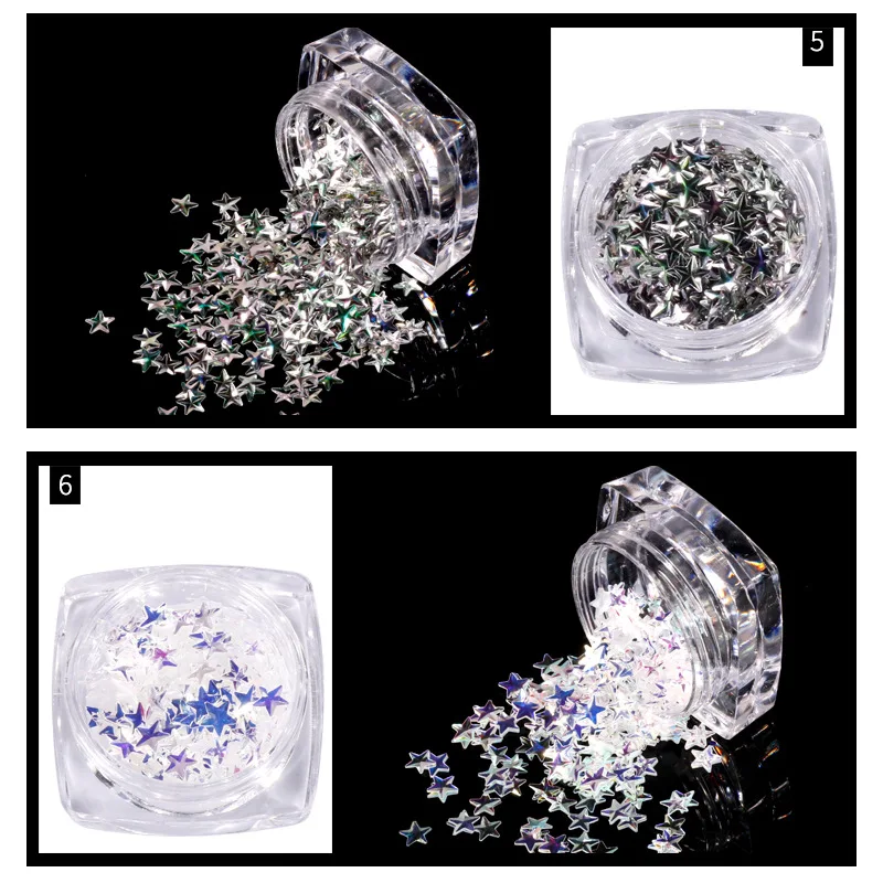 1 Box Star Glitter Star Sprinkle / 3D Confetti Star Sequin Micro Star / Fake Topping(12 Colors / 3mm / 3g) Glitter Sequins