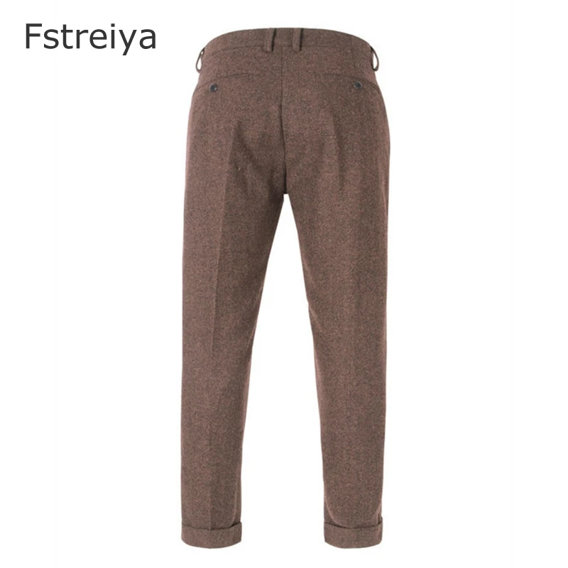 Custom made men terno slim fit tweed suit with pants customized mens clothing customes clothes tailored wool suit for wedding