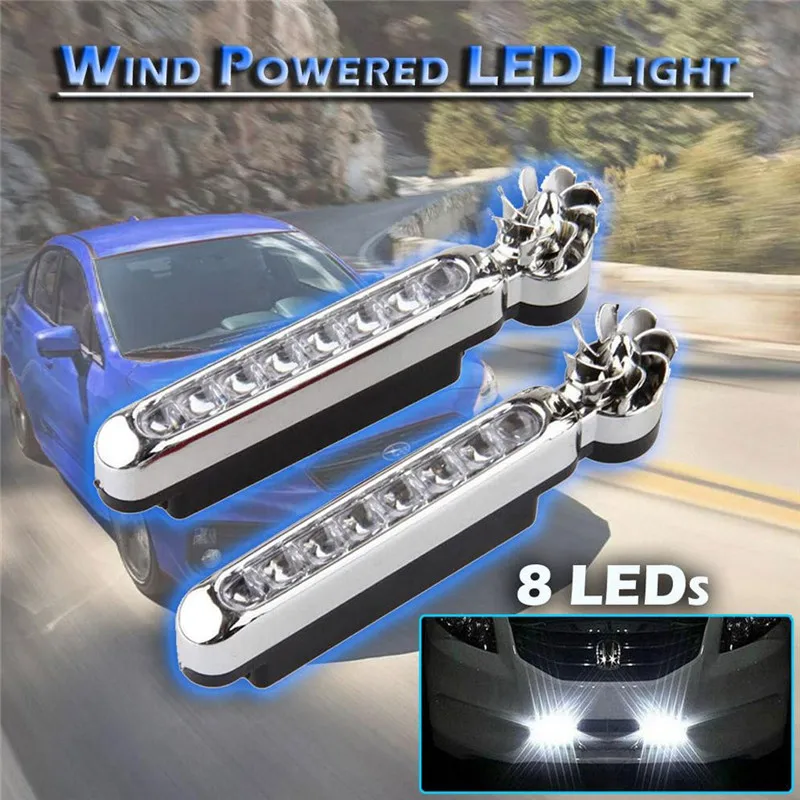 2pc 3 Colors Wind Power Wireless Grille LED Daytime Running Light Fog Driving 