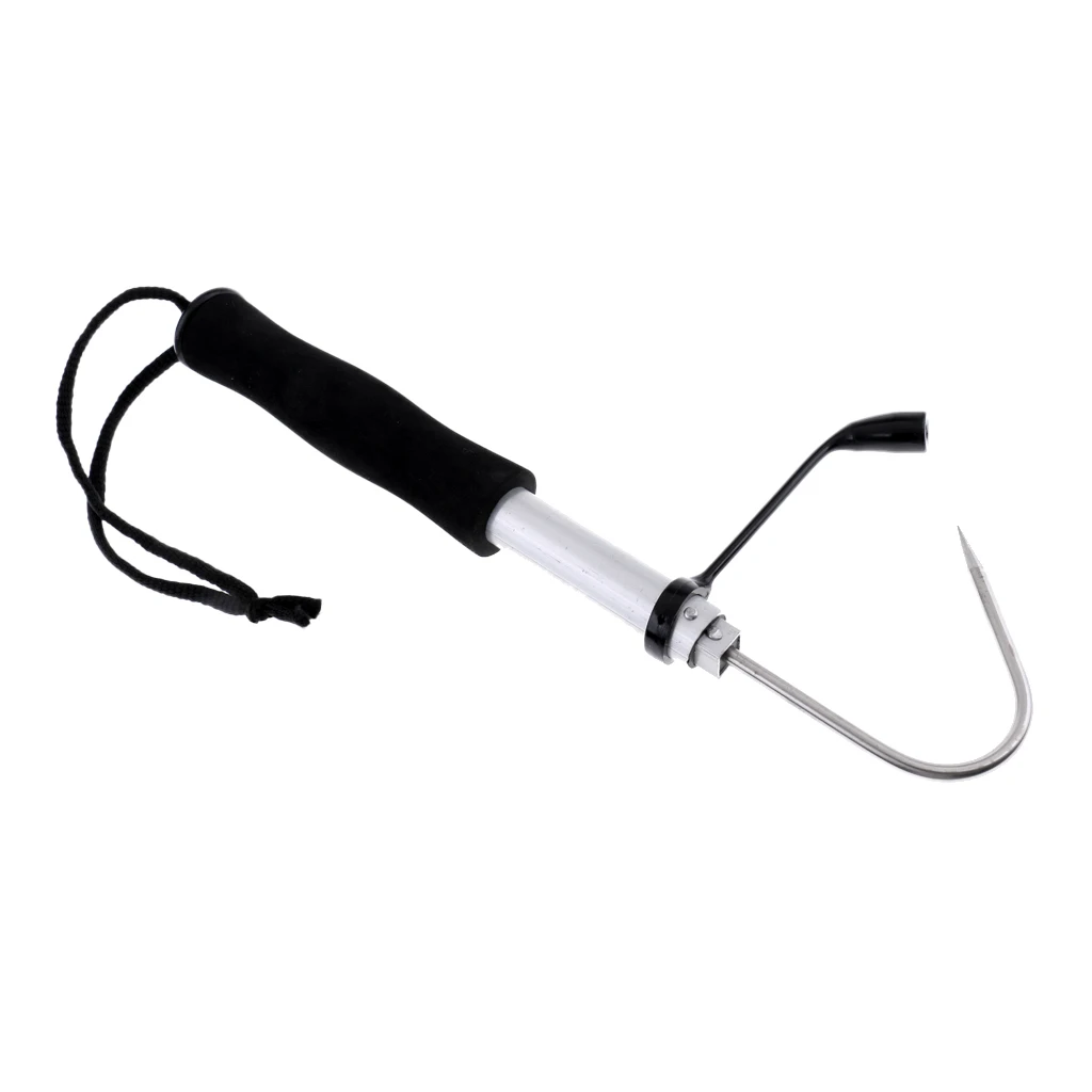 Telescopic Aluminum Heavy Duty Gaff with Stainless Steel Hook Spear Hooks Control Fishing Tackle Tool Garfio