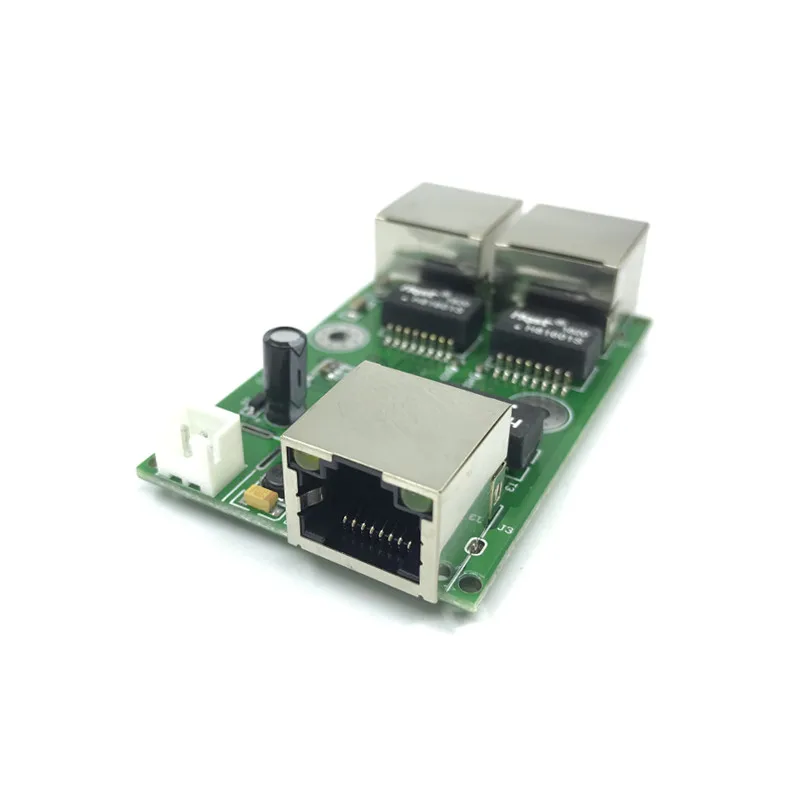 OEM Прямая с фабрики мини Быстрая зарядка 10/100 Мбит/с 3-портовый Ethernet 2 rj45 1* 8pin головкой Порт локальной сети концентратор распределительный щит двухслойная модель